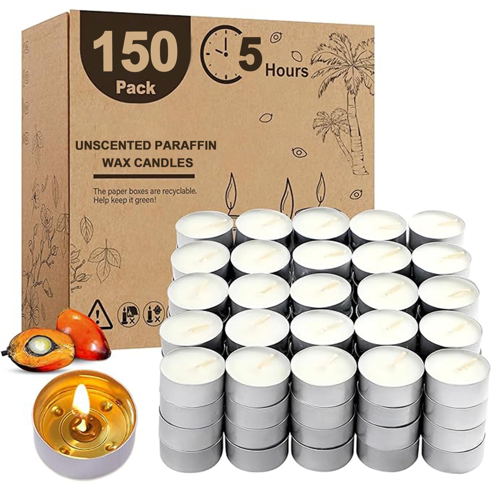 Unscented Tealight Candles Pack of 50